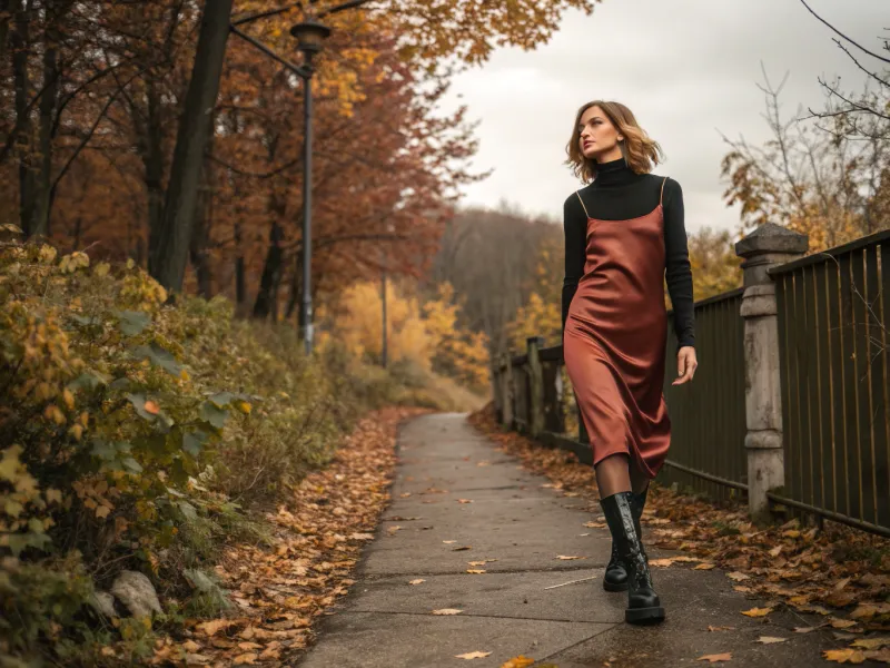 Turtleneck and Slip Dress