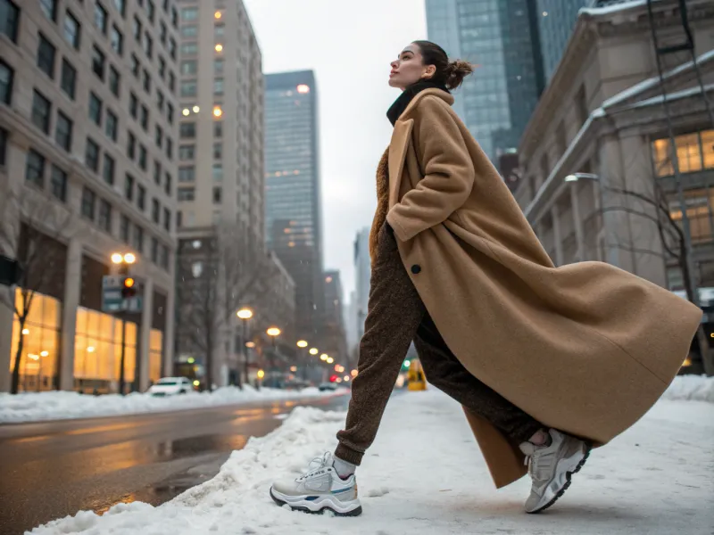 With an Oversized Wool Coat