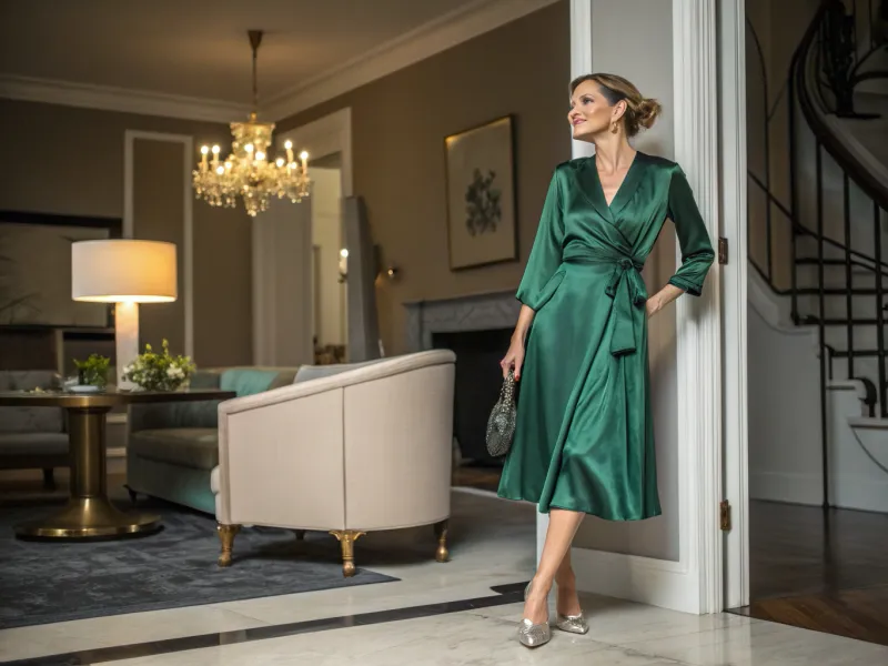 Wrap Dress with Flats