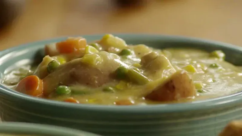 Slow-Cooker Chicken Pot Pie Soup (deconstructed)