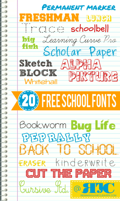 free back to school fonts