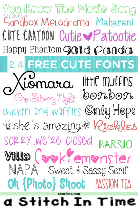 Free Cute Fonts - MomSkoop