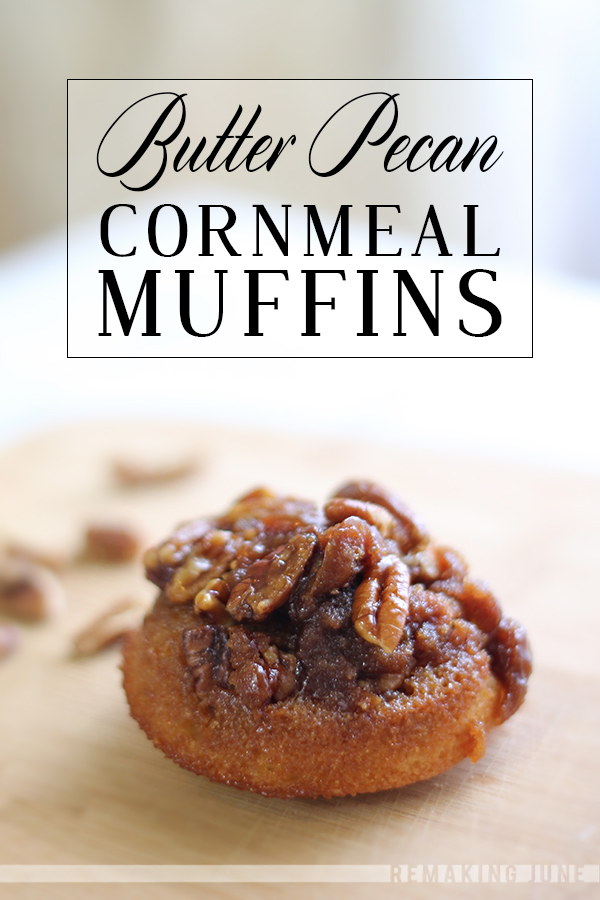 butter pecan cornmeal muffins