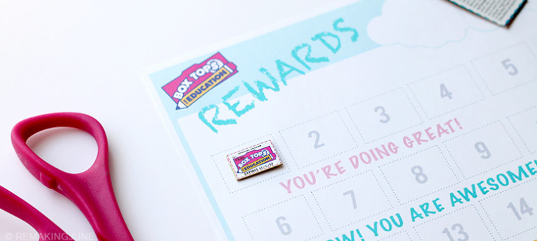 Free Printable: Box Tops Reward Chart