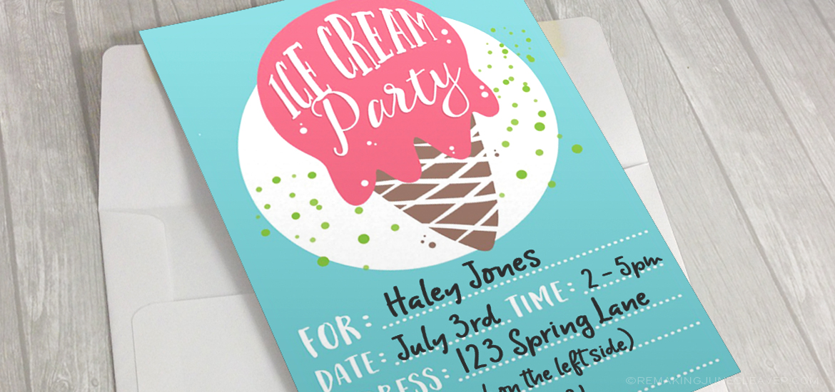 Ice Cream party printable pack free