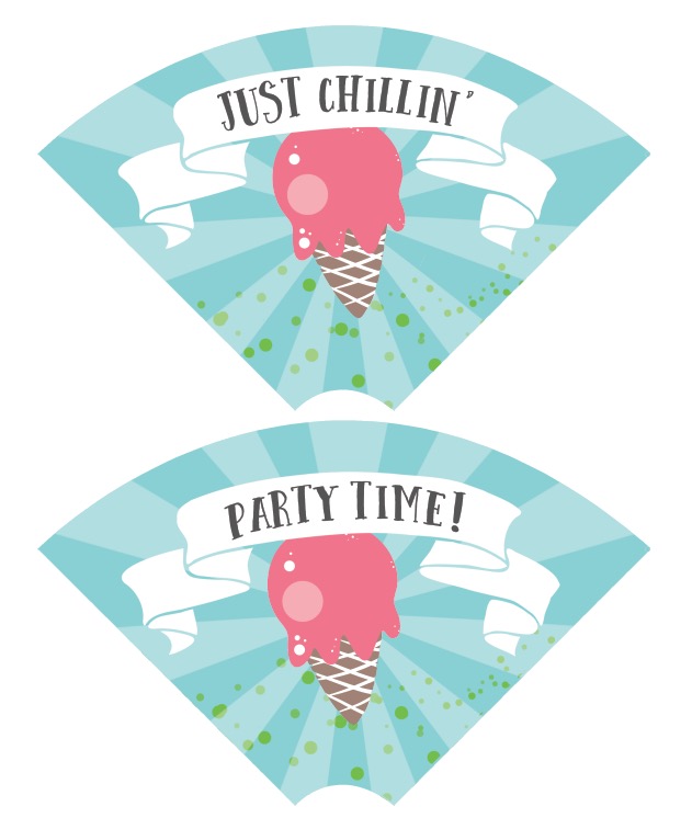 ice cream party cone wraps free printable