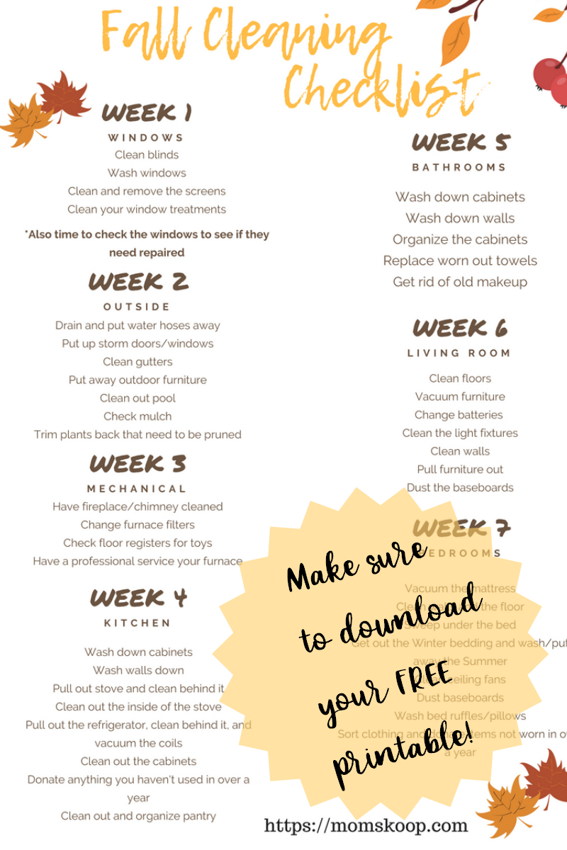 Fall Cleaning Checklist