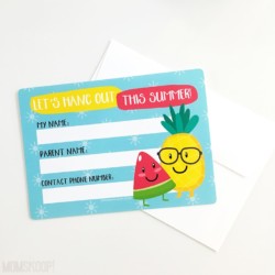 Summer Contact Cards - Free Printable To Help Kids Keep in Touch