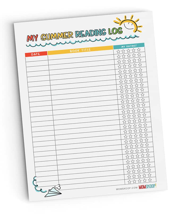 FREE PRINTABLE READING LOG MomSkoop