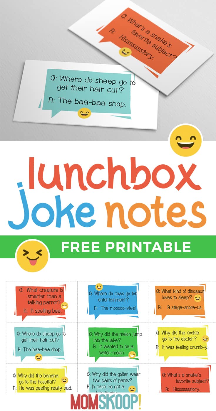 BACK TO SCHOOL : Printable Lunchbox Joke Notes MomSkoop