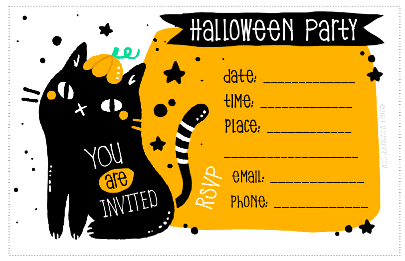 free printable halloween birthday invitations