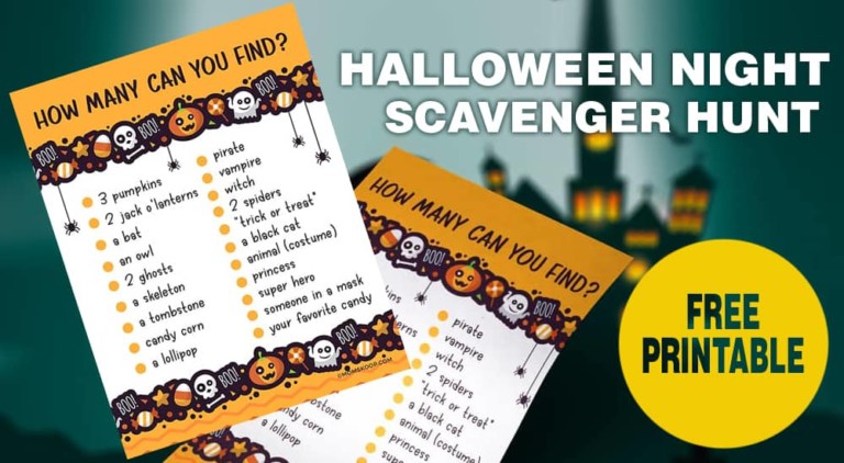 halloween night scavenger hunt printable free