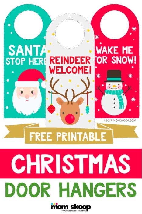 Free Printable Christmas Door Hangers for Kids