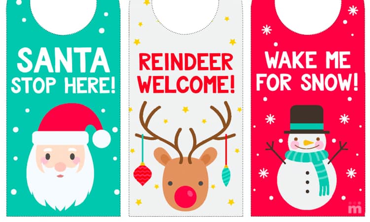 printable christmas door hangers for kids