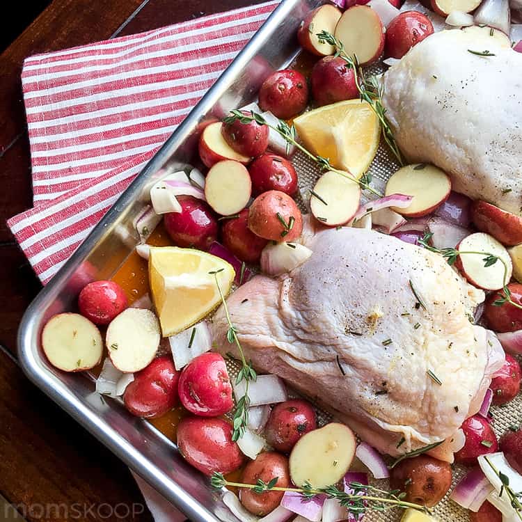 one pan roasted chicken potatoes kale