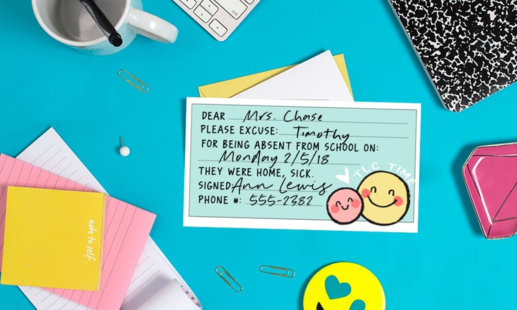free printable school absence notes
