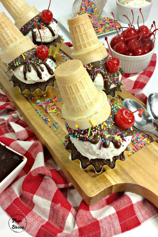 Upside Down Ice Cream Cone Cake - Mom Loves Baking