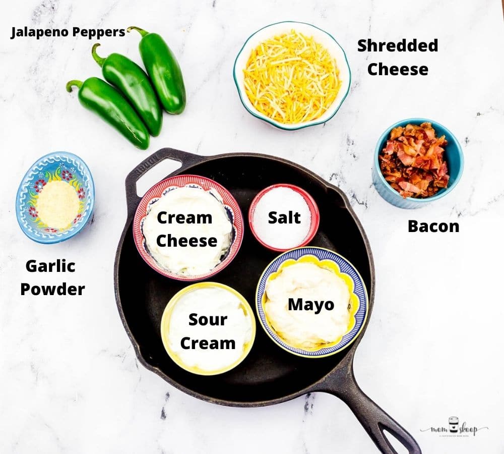 Ingredients for Jalapeño Popper Cheese Dip