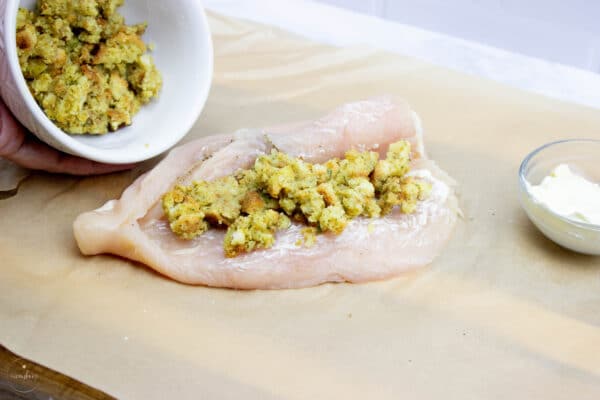 how do you make stuffed chicken breast with stuffing