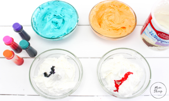 Adding food coloring into frosting