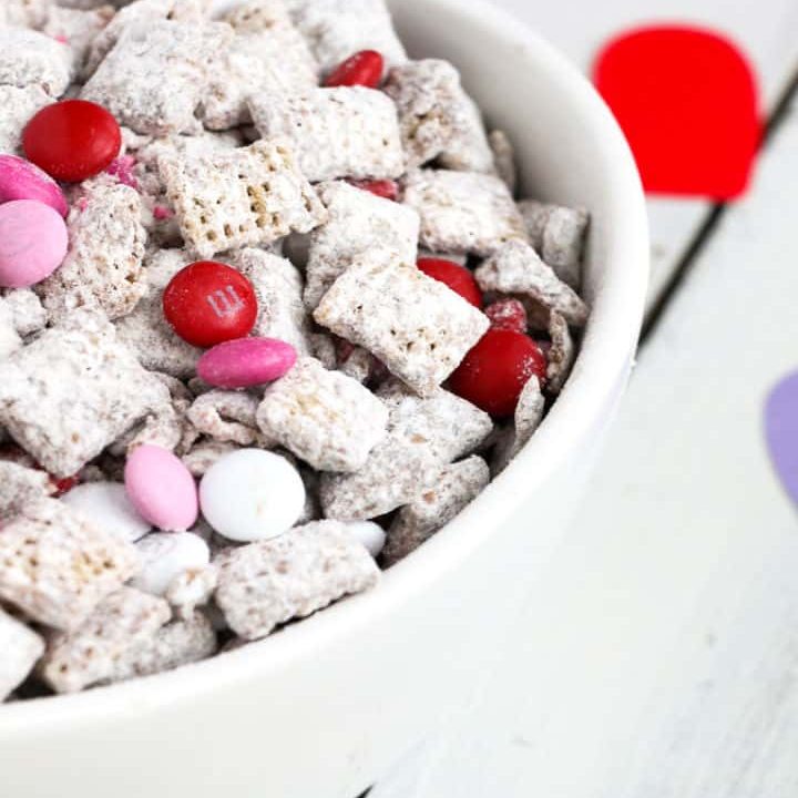 Puppy Chow Recipe - Valentine's Day Style