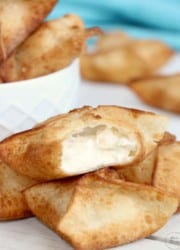 Crispy Homemade Crab Rangoon in a white bowl