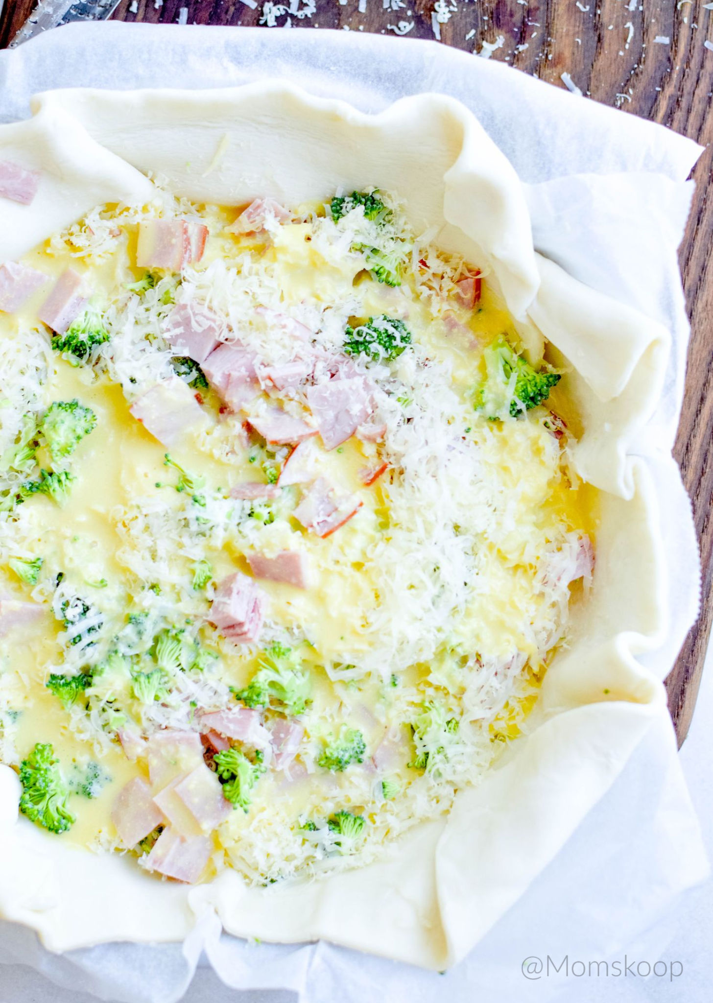 Puff Pastry Quiche and adding in the egg