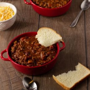 Bowl of Bacon Beer and Beef Chili