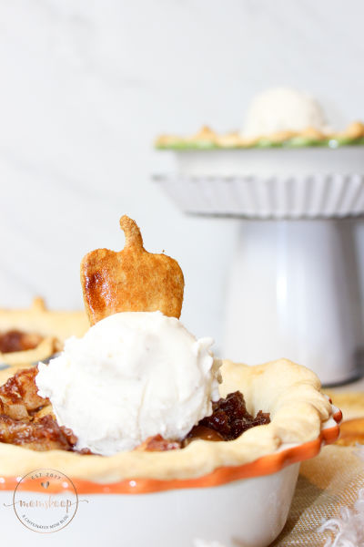 Mini Apple Pies topped with Ice Cream