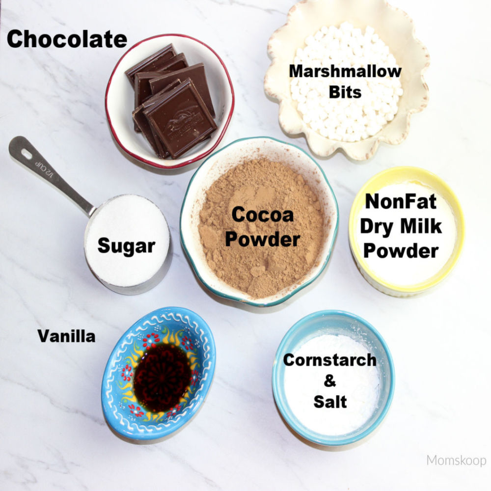 Ingredients needed to make Homemade Hot Cocoa