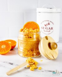 Homemade Sugar Scrub in a glass jar