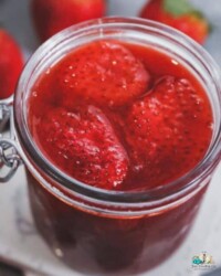 Strawberries in a jar