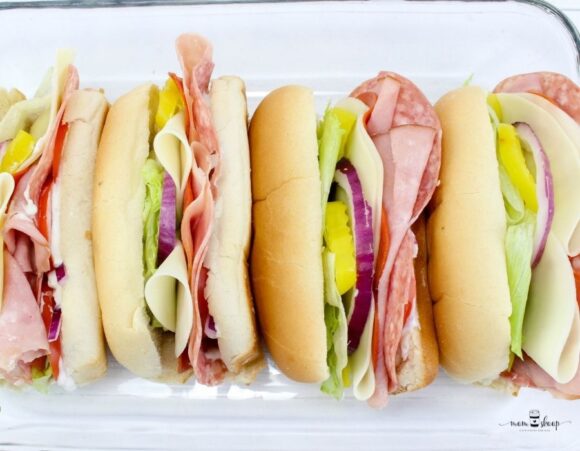 Sandwiches in a baking dish