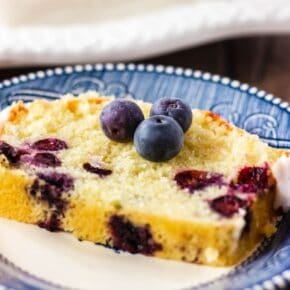 Slice of Lemon Blueberry Bread