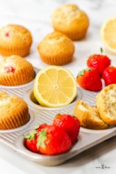 Strawberry Lemon Muffins in tin