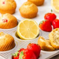 Strawberry Lemon Muffins in tin