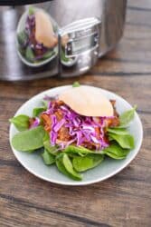 Pulled pork on a ciabatta roll