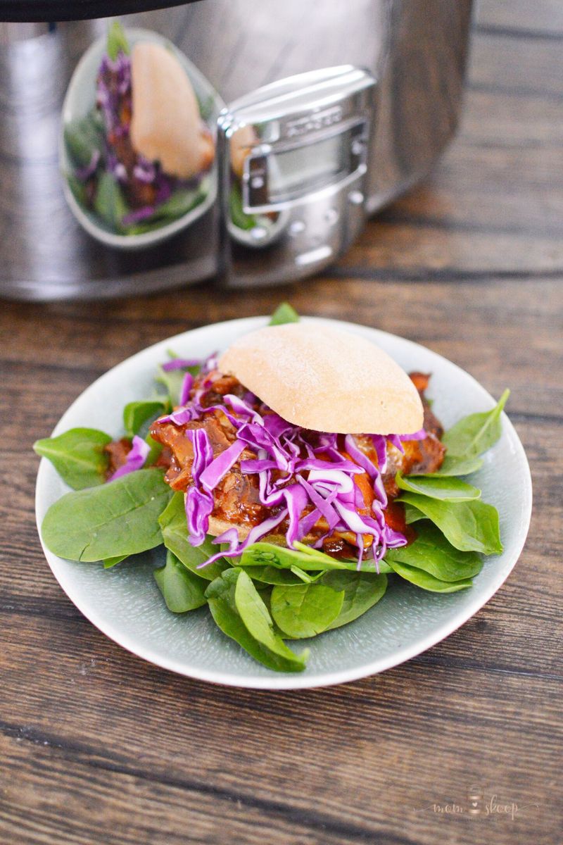 Pulled pork on a ciabatta roll