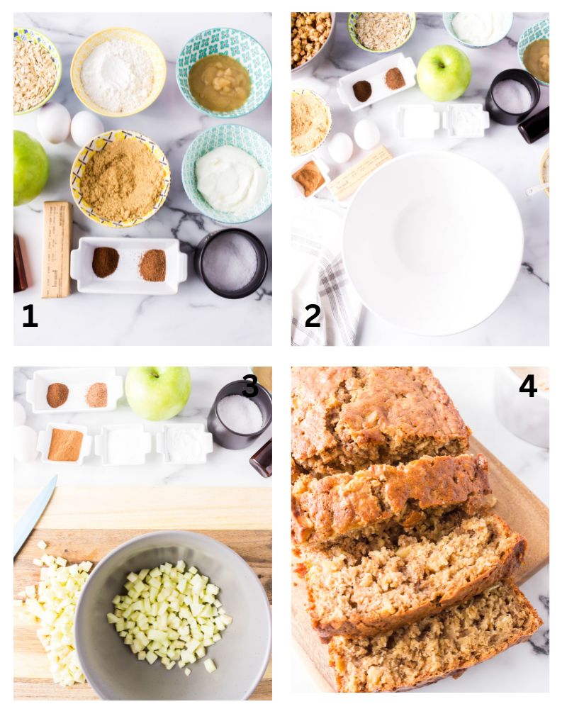 Instructions for how to make Apple Cinnamon Oatmeal Bread