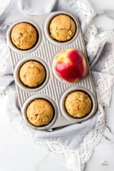 Banana Apple Muffins in a muffin tin