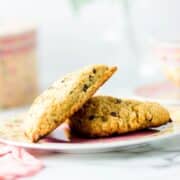 Chocolate chip scones on a plate