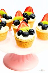Sugar Cookie Cups full of cheesecake and fruit