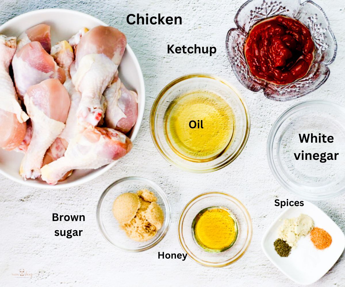 Ingredients to make Baked BBQ Chicken Legs