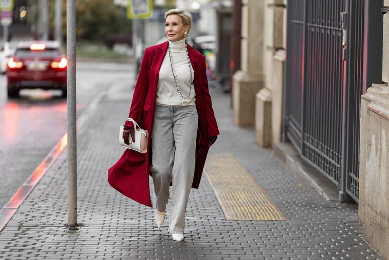 Add a White Turtleneck Under Dresses or Jackets