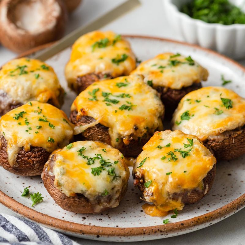 Air Fryer Stuffed Mushrooms