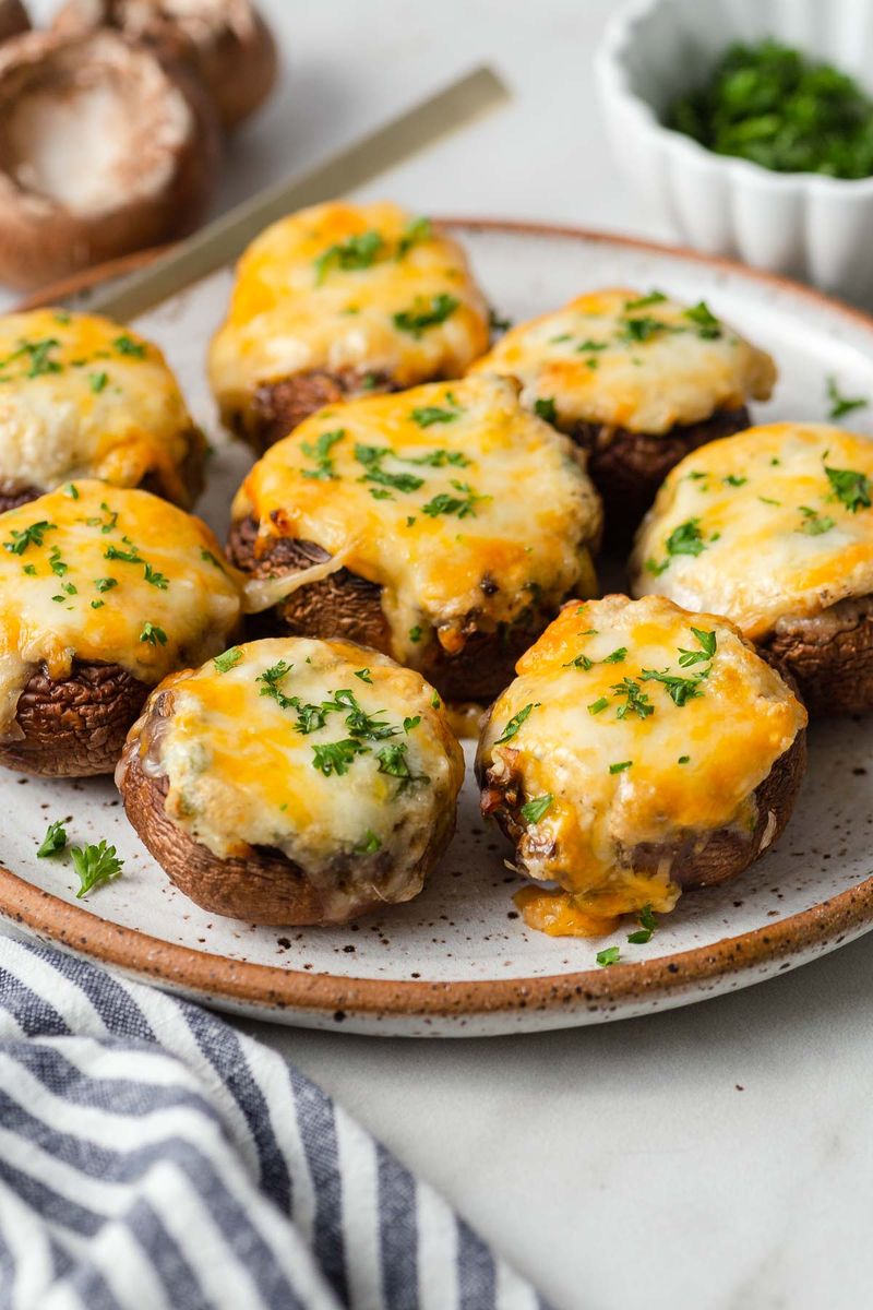 Air Fryer Stuffed Portobello Mushrooms