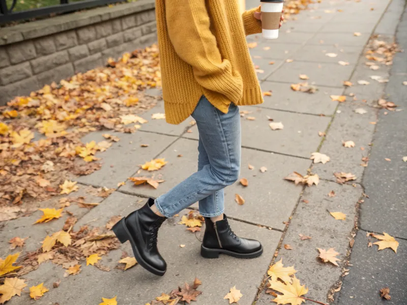 Ankle Boots With Straight-Leg Jeans & Cozy Sweater