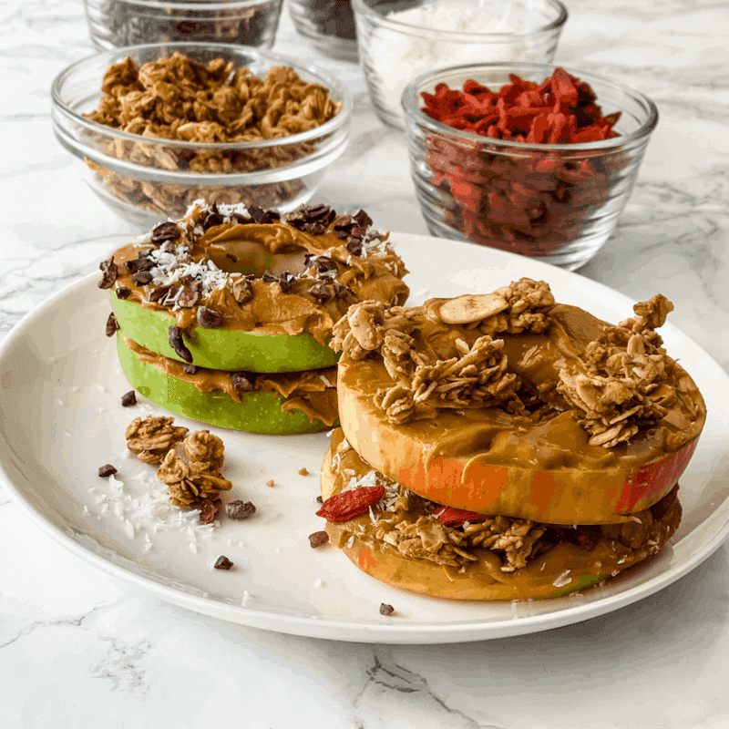 Apple Slices with Peanut Butter & Granola