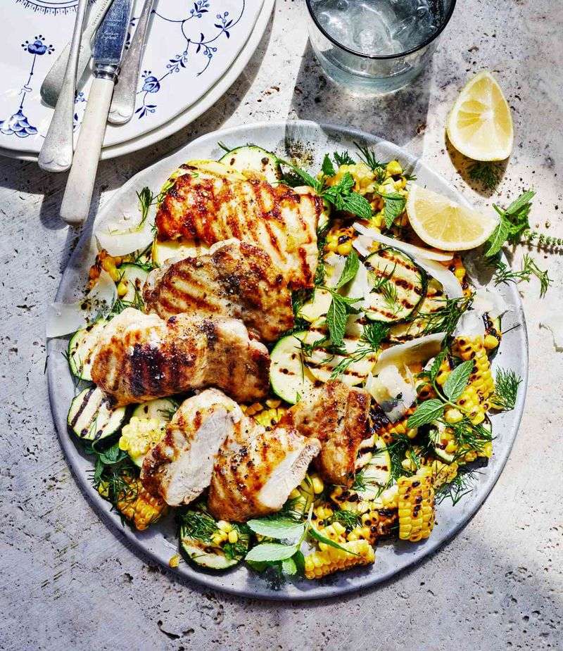 BBQ Chicken with Corn and Zucchini