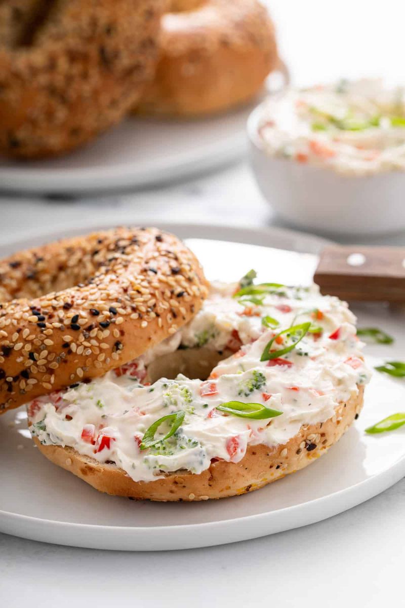 Bagel with Cream Cheese & Veggies